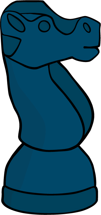 Blue knight chess piece