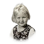 Childhood portrait of Kristine Gustafsson.
