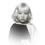 Childhood portrait of Rikke Sandemann.